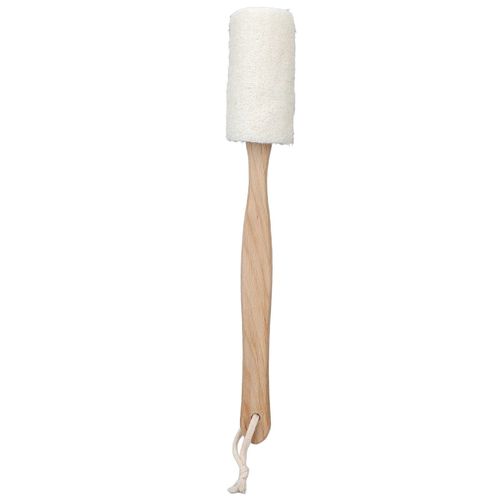 Brosse De Bain En Eponge Luffa Pour Hommes Et Femmes, Exfoliante Et Portable, Avec Manche En Bois 