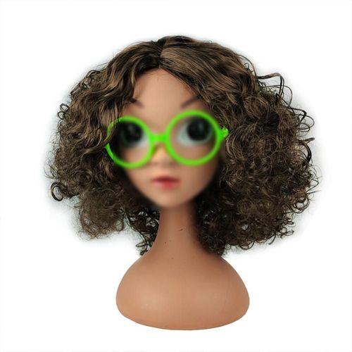 Perruque De Cosplay De Film De Dessin Anime Pour Enfants, Deguisement, Cheveux Avec Montures De Lunettes, Mascarade, Cheveux Courts Boucles, Deguisement D'halloween, Accessoire De Cosplay
