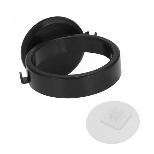 Support mural pour seche-cheveux, auto-adhesif, gain de place, noir