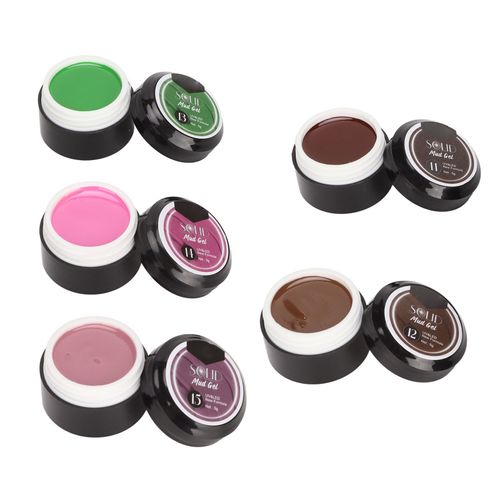 Lot De 5 Vernis A Ongles Gel De Differentes Couleurs, Longue Tenue, Facile A Colorier 
