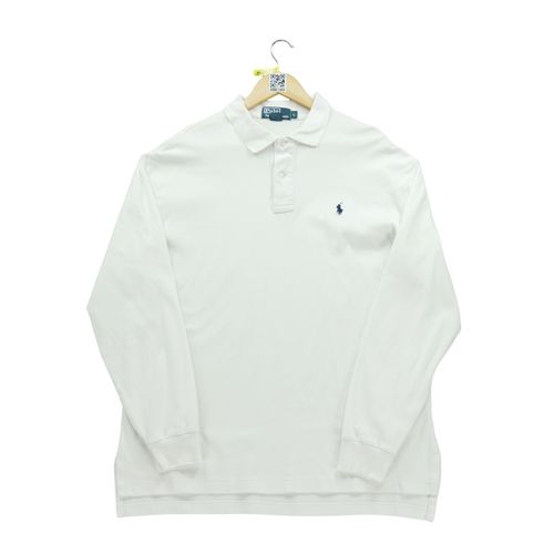 Reconditionné - Polo Manches Longues Homme Blanc - Taille L - Homme - Blanc