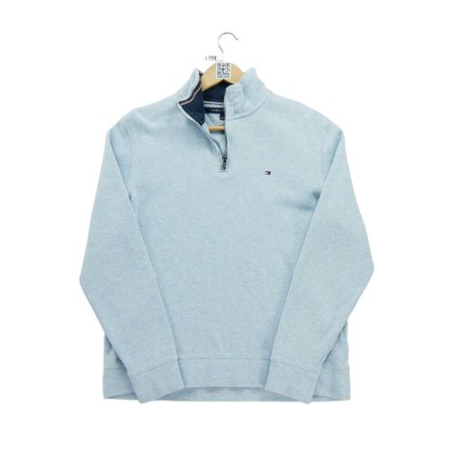 Reconditionné - Pull Homme Demi-Zippée Bleu Clair - Taille M - Homme - Bleu Clair