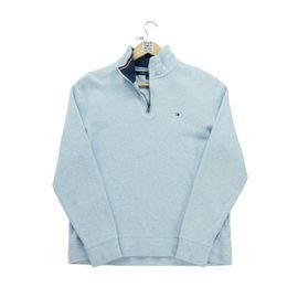 Reconditionné - Pull Homme Demi-Zippée Bleu Clair - Taille M - Homme - Bleu Clair