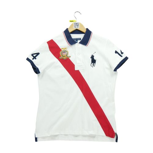 Reconditionné - Polo Manches Courtes Femme Usa Flag - Taille L - Femme - Blanc