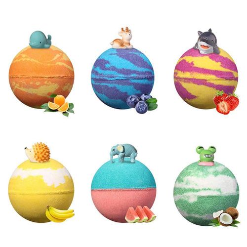 Lot de 6 boules de sel de bain, jouets et boules de sel a bulles, coffret cadeau pour femme, petite amie, mere