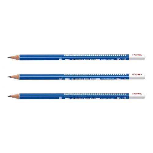 Pentel Lot De 3 Crayons Graphite En Bois De Cèdre Corps Triangulaire Mine Collée Hb