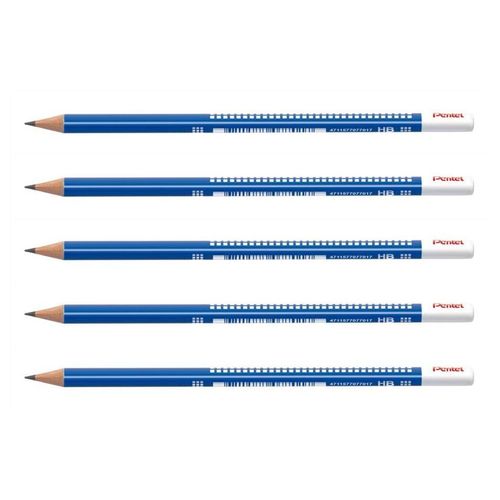 Pentel Lot De 5 Crayons Graphite En Bois De Cèdre Corps Triangulaire Mine Collée Hb