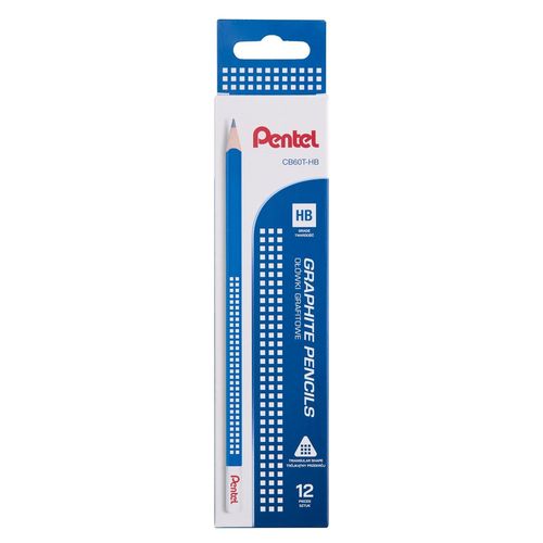 Pentel Lot De 12 Crayons Graphite En Bois De Cèdre Corps Triangulaire Mine Collée Hb