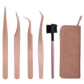 Pince A Epiler En Acier Inoxydable Pour Greffe De Faux Cils, Kit D'outils Portable Pour Brosse A Cils 