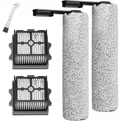 Brosse À Rouleau + Filtre D'Accessoires Pour Tineco Floor One S5 Combo / S5 Combo Power Kit Aspirateur Sec Et Humide, Ensemble Pièces De Rechange 2 Rouleaux De Brosse + 2 Filtre[SSE7110205]