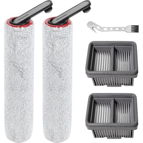 Brosse À Rouleau + Filtre Accessoires Pour Dreame H12 Pro Ultra / H13 Pro Aspirateur Sec Et Humide Pièces De Rechange, 2 Rouleaux De Brosse + 2 Filtres[SSE7110165]