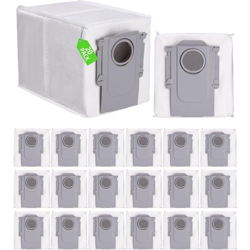Lot De 20 Sacs À Poussière Pour Aspirateur Roborock Q Revo/Qrevo Pro/Qrevo Maxv/Qrevo S/Qrevo Master,Sacs D'Aspirateur De Rechange Pour Roborock Q Revo[SSE7111816]