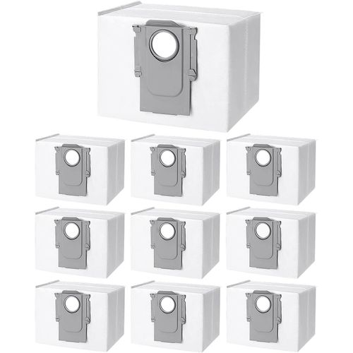 10 Sacs À Poussière Accessoires Pour Roborock S8+/ S8 Pro Ultra/ S7 Maxv Ultra/ S7 Pro Ultra/ Q7+/ Q7 Max+/ Q8 Max+/ Q5 Pro+/ T8,Sacs D'Aspirateur De Rechange Pour Roborock S7[SSE7110401]