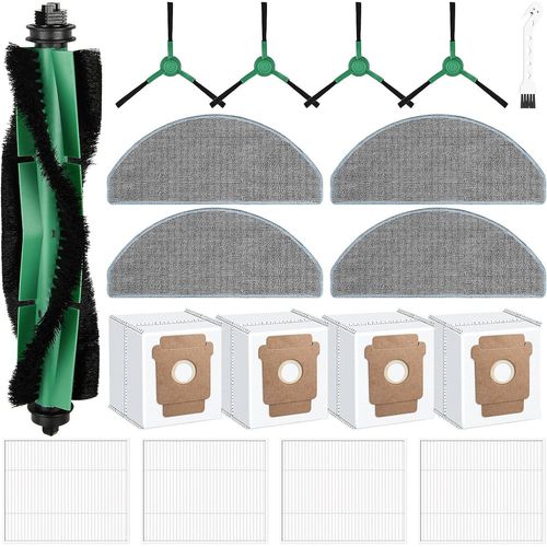 18 Accessoires Pour Aspirateur Irobot Roomba Combo 2 Essential/Irobot Roomba 105 Combo, 1 Brosse À Rouleau, 4 Filtres, 4 Serpillères, 4 Brosses Latérales, 4 Sacs À Poussière, 1 Bro[SSE7110523]