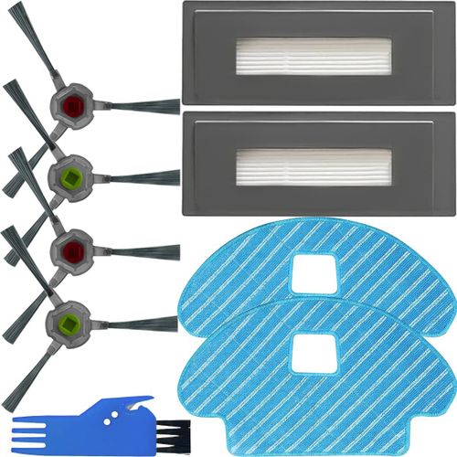 Kit D'Accessoires Pour Ecovacs Deebot Ozmo 930 Pour Ecovacs Deebot Dg36 Robot Aspirateur, Pièces De Rechange 4 Brosses Latérales + 2 Filtres Hepa + 2 Tampons Chiffons (8Pcs)[SSE7114750]