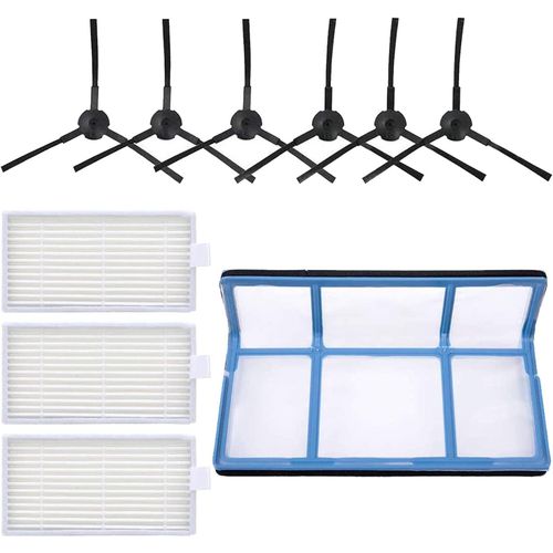 Filtre Brosse De Rechange Ensemble D'Accessoires Pour Aspirateur Robot Ilife Zaco V3 V3S V5 V5S V5S Pro (6 Brosses Latérales + 3 Filtre Hepa + 1 Filtre Primaire)[SSE7113275]