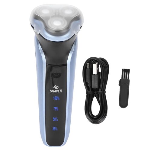 Rasoir Electrique Professionnel Rechargeable Avec Ecran Numerique, Bleu