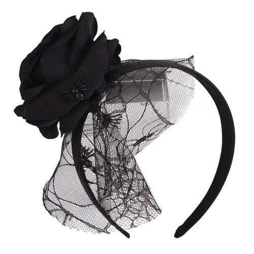 Serre-Tete En Gaze De Roses Artificielles Pour Filles, Accessoire De Deguisement Exquis Pour Halloween, Cosplay