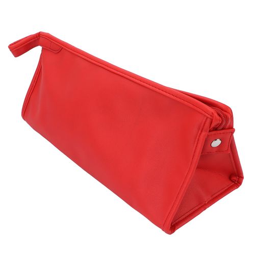 Sac de rangement pour seche-cheveux en cuir PU, etanche a la poussiere, avec crochet de suspension, rouge