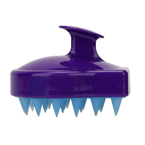 Brosse De Massage Du Cuir Chevelu Amovible En Silicone, Peigne De Massage Pour Le Shampoing, Peigne De Lavage Des Cheveux, Violet