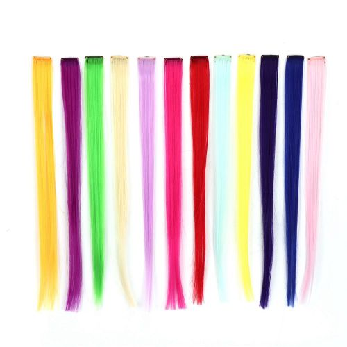 Perruque Synthetique Lisse A Clipser, 12 Couleurs, Accessoire De Coiffure