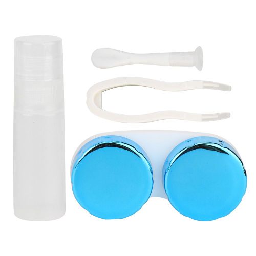 Boite De Rangement Ronde En Plastique Pour Lentilles De Contact (Bleu) 