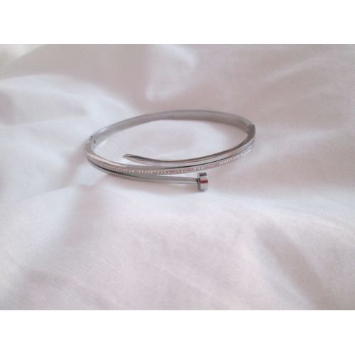 Bracelet Jonc Ovale Argenté
