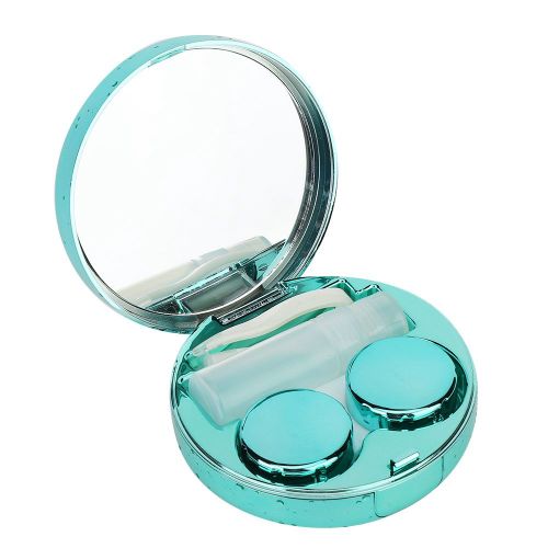 Boite De Rangement Ronde Et Reflechissante Pour Lentilles De Contact (Verte) 