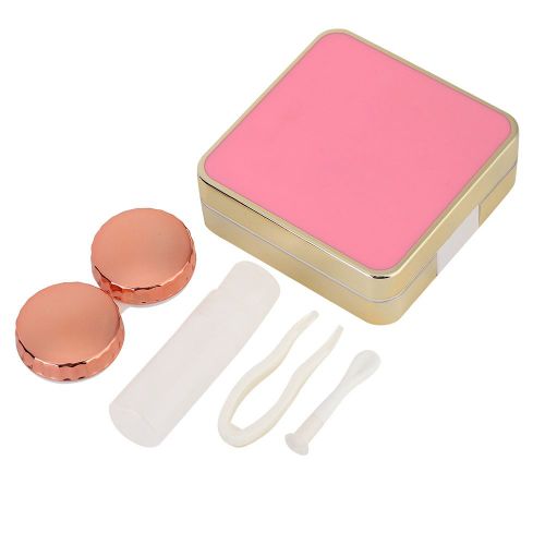 Etui A Lentilles De Contact Portable, Boite De Rangement Pour Lentilles De Contact Cosmetiques (Rose) 