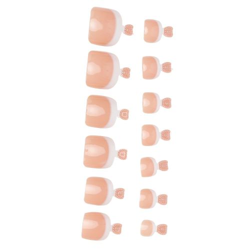 Faux Ongles Pour Pieds, Style Francais, Autocollants Pour Ongles, Couverture Complete, Decoration Diy, Hy-Tn-4078 