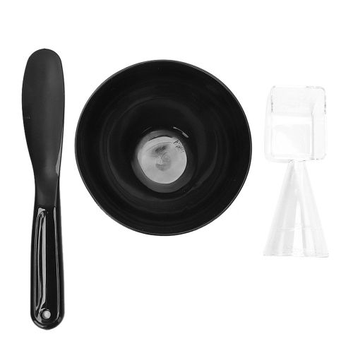 Ensemble De Bols Pour Masque De Beaute, Baton De Melange De Poudre De Masque, Cuillere Doseuse, Outil Cosmetique Noir