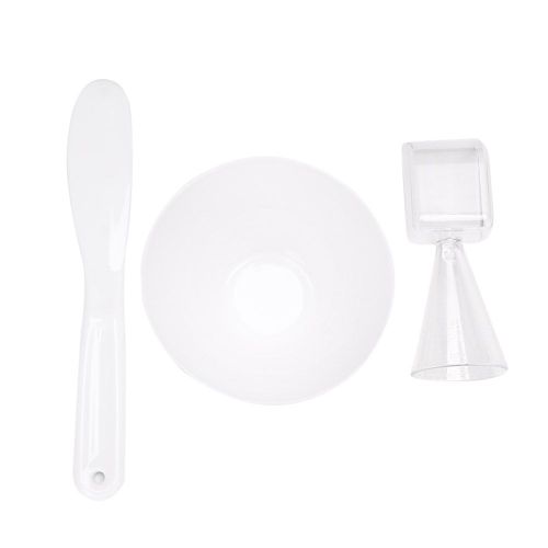 Ensemble De Bols Pour Masque De Beaute, Baton De Melange De Poudre De Masque, Cuillere Doseuse, Outil Cosmetique Blanc