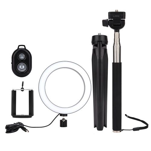 Anneau lumineux LED de 20 cm a intensite variable avec support pour video et maquillage en direct