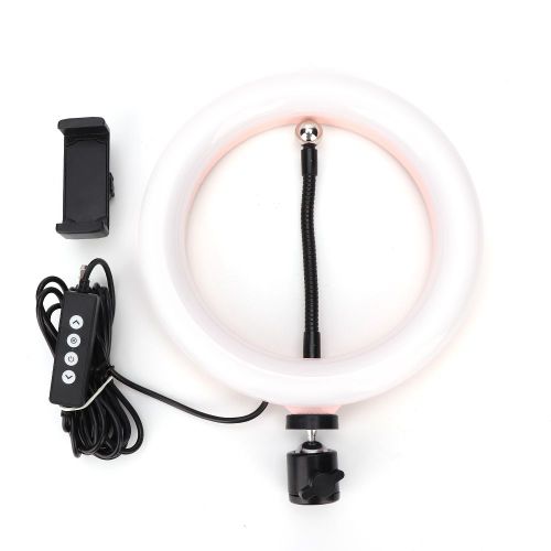 Anneau lumineux LED en direct pour studio photo, selfie, tatouage, lumiere de remplissage rose (8 pouces)