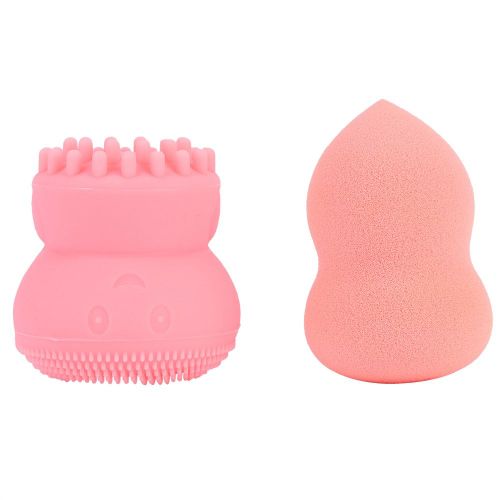 Ensemble D'eponges De Maquillage, De Pinceaux Nettoyants Pour Le Visage, D'eponges Estompeuses Pour Le Fond De Teint, De Kit De Nettoyage Des Pores Du Visage 