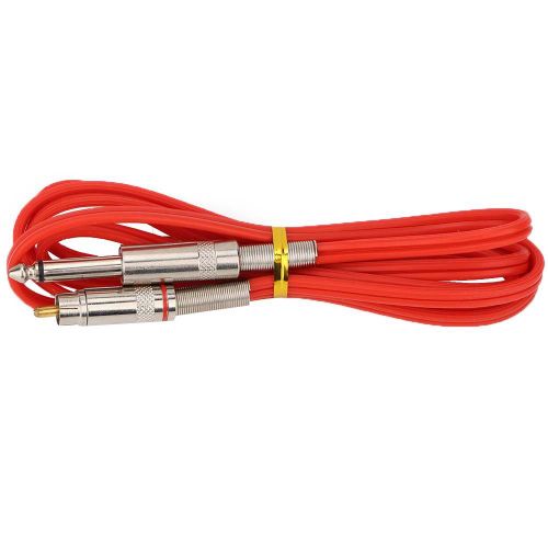 Cables de connexion RCA en silicone souple de 1,8 m pour machines a tatouer (rouge)