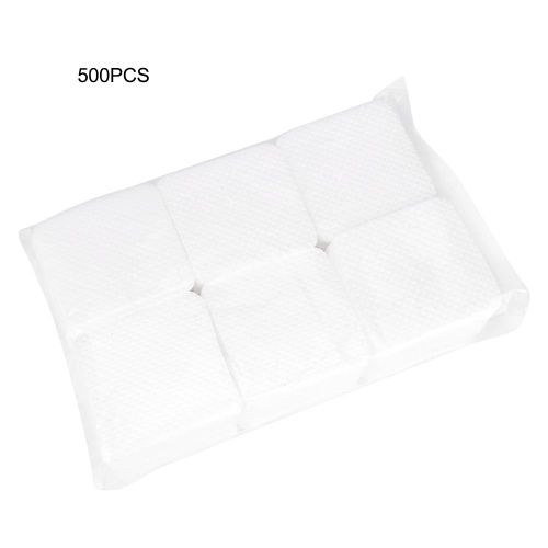 Lot De 500 Lingettes Nettoyantes Jetables En Coton Doux Et Non Pelucheux Pour Vernis A Ongles 