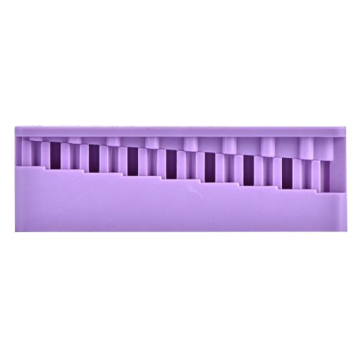 Limes dentaires endobloc, outils de mesure a double echelle, regle endodontique, planche de test (violet)
