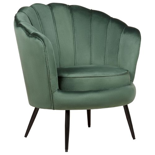 Fauteuil Fleur En Velours Vert Lovikka