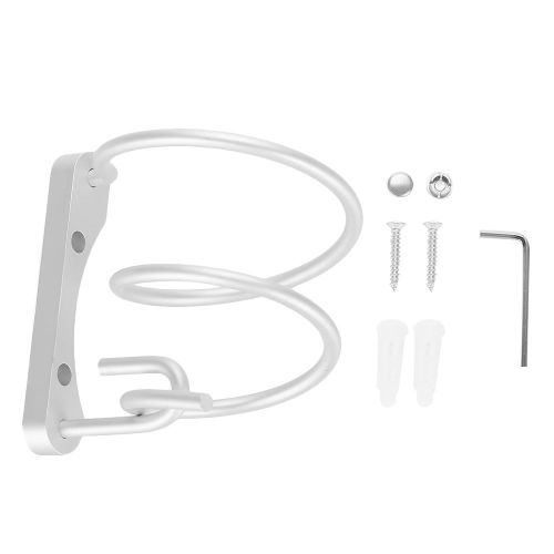 Support mural pour seche-cheveux en acier inoxydable