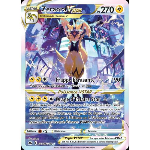 Carte Pokémon Zeraora Vstar Gg43/Gg70 Epée & Bouclier Zenith Suprême Eb 12.5