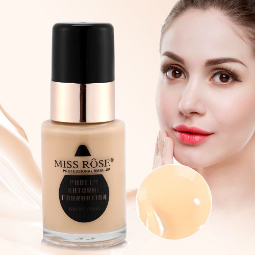 Fond De Teint Liquide Hydratant Anti-Cernes Eclaircissant Pour Le Visage Miss Rose 1# 
