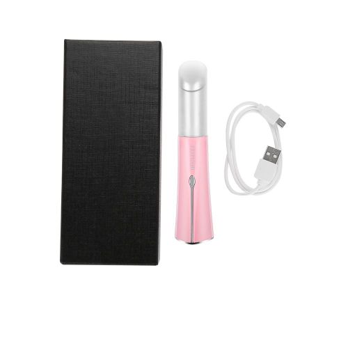 Appareil De Massage Electrique Pour Les Yeux Et Les Levres, Chauffant Et Vibrant, Pour Eliminer Les Cernes (Rose)