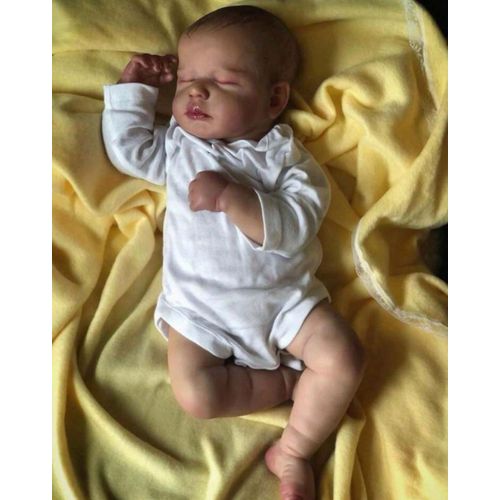 Poupée Reborn Fille Nouveau-né Réaliste Vrai Poupée Yeux Fermés Endormi 50cm