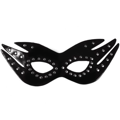 Masque Pour Les Yeux En Cuir Pu Pour Hommes, Femmes Et Couples (Rivet Noir)