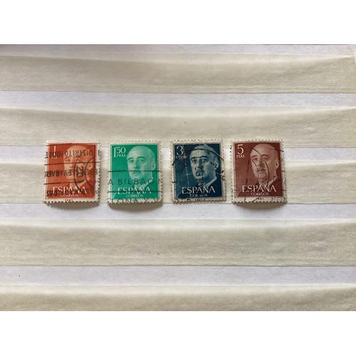 Lot De 4 Timbres, Espagne, Années 1950.