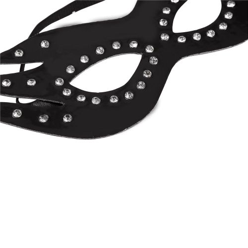 Masque Pour Les Yeux En Cuir Pu Pour Hommes, Femmes Et Couples (Cristal Noir)