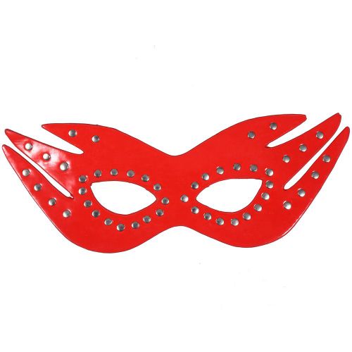Masque Pour Les Yeux En Cuir Pu Pour Hommes, Femmes Et Couples (Rivet Rouge)