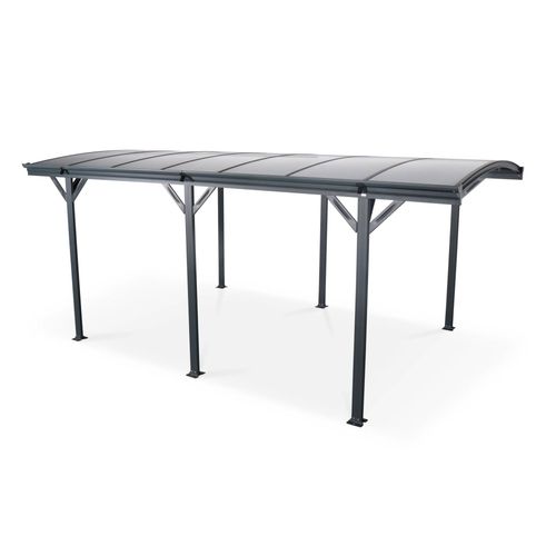 Carport De 15m² En Aluminium Anthracite Et Polycarbonate Le Mans 5x3m Abri De Voiture 500 X 300 X 220 Cm