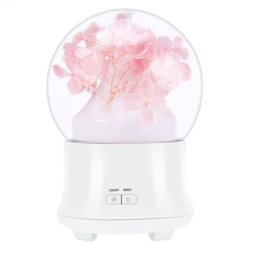 Presente Diffuseur D'aromes De Fleurs Fraiches Humidificateur D'air Purificateur Diffuseur D'huiles Essentielles Hortensia Rose 